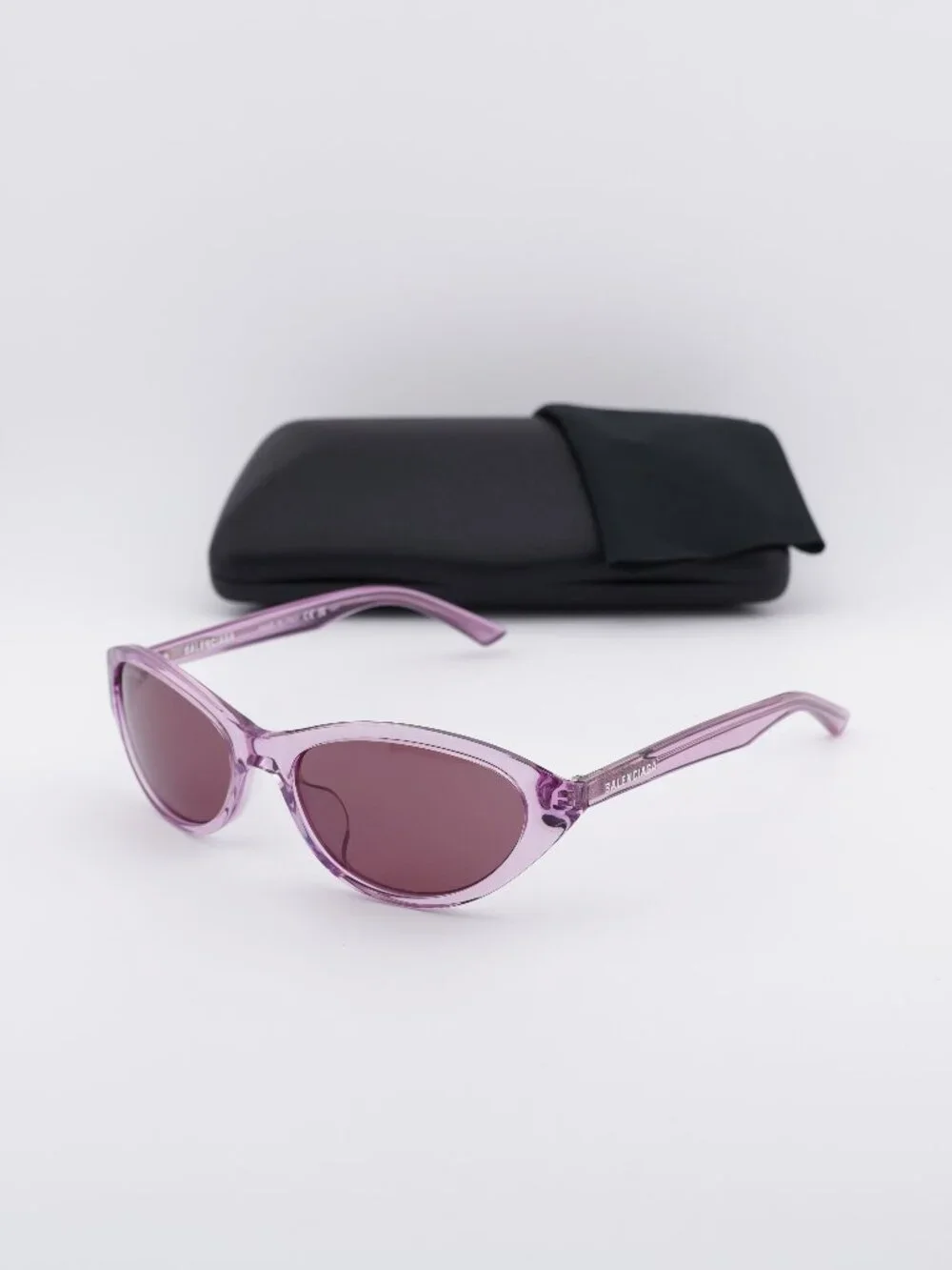 Balenciaga BB0404SK 004 Cat Eye Sunglasses - Shiny Violet/ Violet